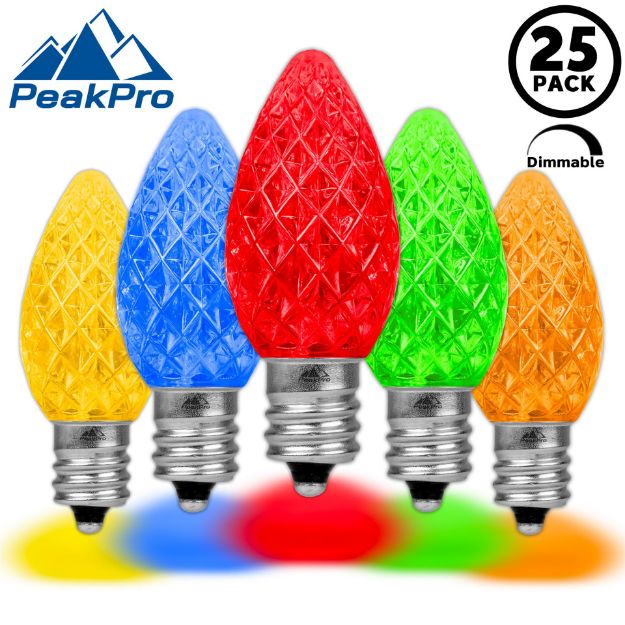 PeakPro Multi Colored C7 LED Replacement Lamps 25 Pack