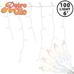 RetroGlo® Clear 100 Light Icicle Lights White Wire Long Drops