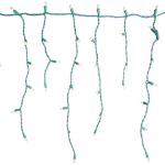RetroGlo® Clear 100 Light Icicle Lights Green Wire Long Drops