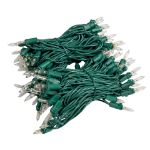 RetroGlo® Clear 100 Light Icicle Lights Green Wire Long Drops
