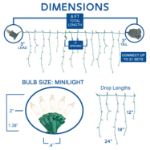 RetroGlo® Clear 100 Light Icicle Lights White Wire Long Drops