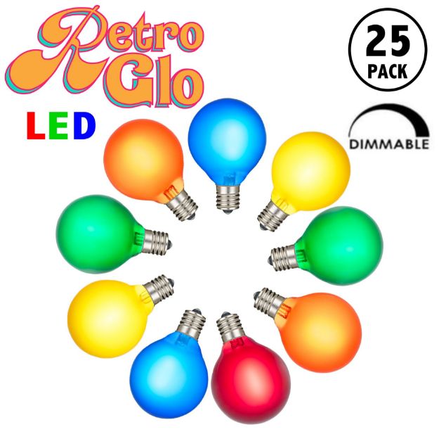 RetroGlo® Multi Color Satin G40 Globe Bulbs 25 Pack