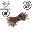 35 Light Non Connectable Warm White LED Mini Lights Brown Wire