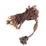 35 Light Warm White LED Mini Lights 11.5' Long on Brown Wire