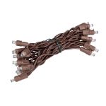 20 Light Non Connectable Pure White LED Mini Lights Brown Wire