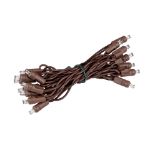 20 Light Non Connectable Warm White LED Mini Lights Brown Wire