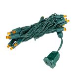 20 Light Orange LED Mini Lights Green Wire