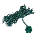 20 Light Pure White LED Mini Lights Green Wire