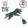 20 Light Red LED Mini Lights Green Wire