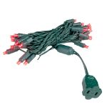 20 Light Red LED Mini Lights Green Wire