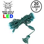 20 Light Teal LED Mini Lights Green Wire