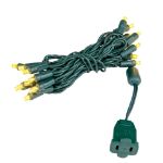 20 Light Yellow LED Mini Lights Green Wire