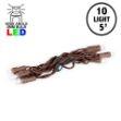 10 Light Non Connectable Pure White LED Mini Lights Brown Wire