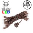 20 Light Pure White LED Mini Lights Brown Wire