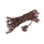 20 Light Pure White LED Mini Lights Brown Wire