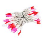 Red/Pink/Pure White 70 LED C6 Strawberry Mini Lights Commercial Grade on White Wire