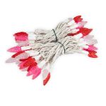 Red/Pink/Pure White 70 LED C6 Strawberry Mini Lights Commercial Grade on White Wire