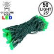 G12 50 LED Green 6" Spacing Green Wire