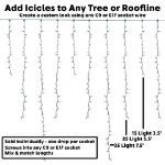 15 LED C9 Icicle Drop Green Wire - Warm White