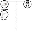 25 LED C9 Icicle Drop White Wire - Pure White