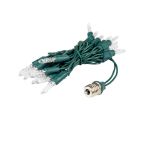 25 LED C9 Icicle Drop Green Wire - Warm White