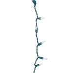25 LED C9 Icicle Drop Green Wire - Pure White