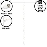 35 LED C9 Icicle Drop White Wire - Warm White