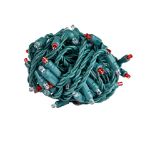 Commercial Grade Wide Angle 100 LED Red & Pure White 34' Long on Green Wire