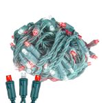 Commercial Grade Wide Angle 100 LED Red & Pure White 34' Long on Green Wire