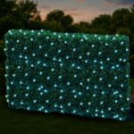 Teal LED Net Lights 4x6 Green Wire
