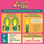 RetroGlo® Yellow Mini Lights 50 Light on Green Wire 11 Feet Long