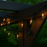 RetroGlo® Clear Mini Lights 100 Light on Black Wire 50 Feet Long