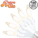 RetroGlo® Clear Mini Lights 100 Light on White Wire 22 Feet Long