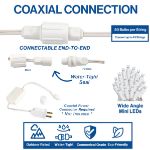 Coaxial 50 LED Old Color Warm White (19WW) 6" Spacing White Wire