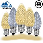 PeakPro Twinkle Warm White C7 LED Replacement Bulbs 25 Pack