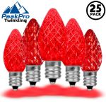 PeakPro Twinkle Red C7 LED Replacement Bulbs 25 Pack