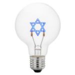 LED Star of David Decorative Filament G80 Medium Base Glass Bulb  - 1pk