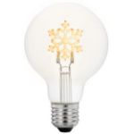 LED Snowflake Decorative Filament G80 Medium Base Glass Bulb  - 1pk