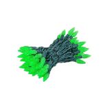 Coaxial *NEW* TrueTwinkle® Green 70 LED C6 Strawberry Mini Lights Commercial Grade on Green Wire