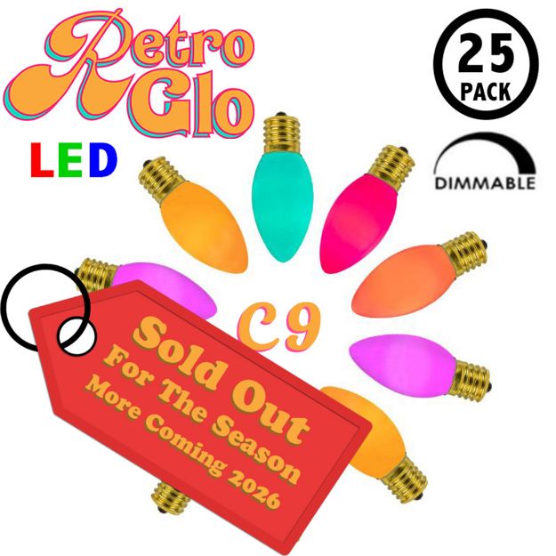 C9 RetroGlo® Groovy Multi Colored Ceramic LED Replacement Bulbs - 25 Pack