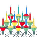 Traditional Classic Bubble Light Set 12 Lamps Red/Blue/Teal/Yellow