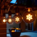 LED Snowflake Decorative Filament G80 Medium Base Glass Bulb  - 1pk