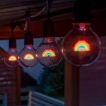 LED Rainbow Decorative Filament G80 Medium Base Glass Bulb  - 1pk
