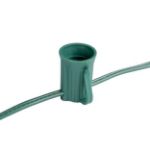 100 C9 Ceramic Christmas Light Set - Green - Green Wire