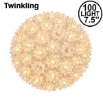 100 Light 7.5" Clear Twinkling Starlight Spheres