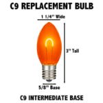 Amber C9 U-Shaped LED Plastic Flex Filament Replacement Bulbs 25 Pack 