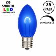 Blue C9 U-Shaped LED Plastic Flex Filament Replacement Bulbs 25 Pack 