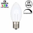 Pure White C9 U-Shaped LED Plastic Flex Filament Replacement Bulbs 25 Pack 