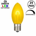 Yellow C9 U-Shaped LED Plastic Flex Filament Replacement Bulbs 25 Pack 