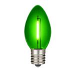 Green C9 LED Plastic Filament Replacement Bulbs 25 Pack 